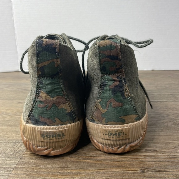 SOREL Women’s Green, Black Out N About Mid Camo Ankle Waterproof Boots, sz 9.5 - Picture 5 of 11
